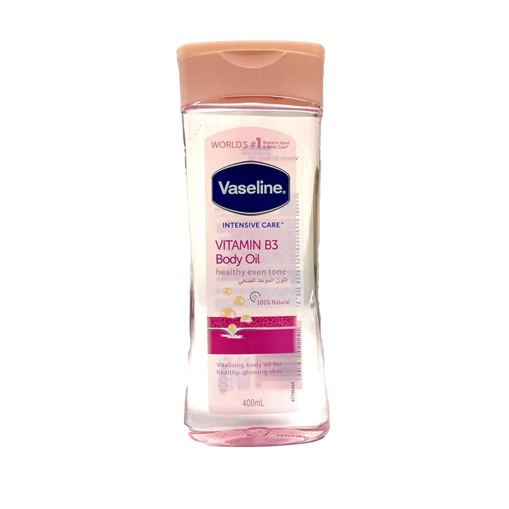 Vaseline Vitamin B3 Body Oil Available on Qasr Jamal Store.