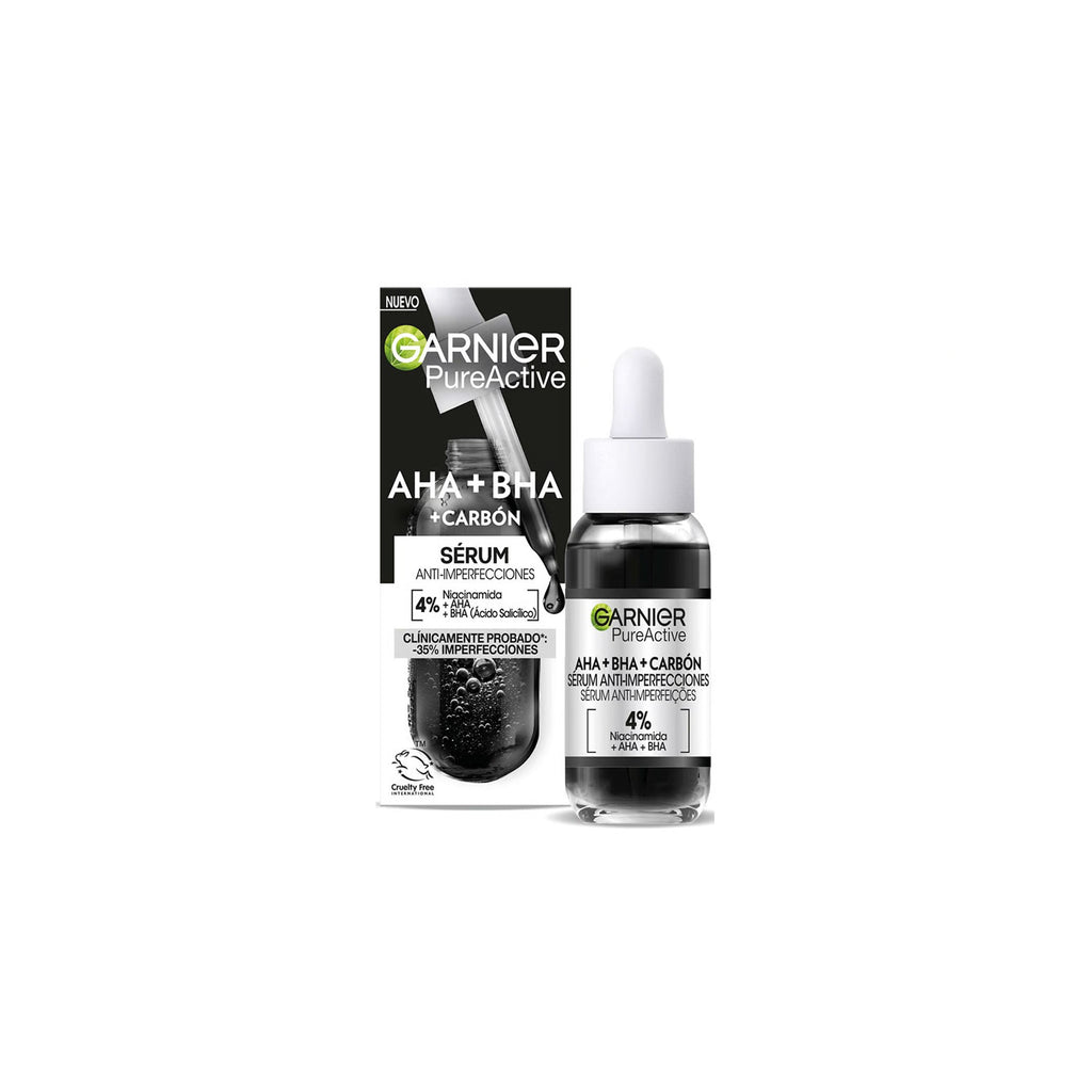 Garnier Pure Active AHA + BHA + Charcoal Anti-Blemish Serum 30ml