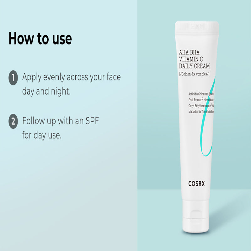 Cosrx AHA BHA Vitamin  C Daily Cream - How to use