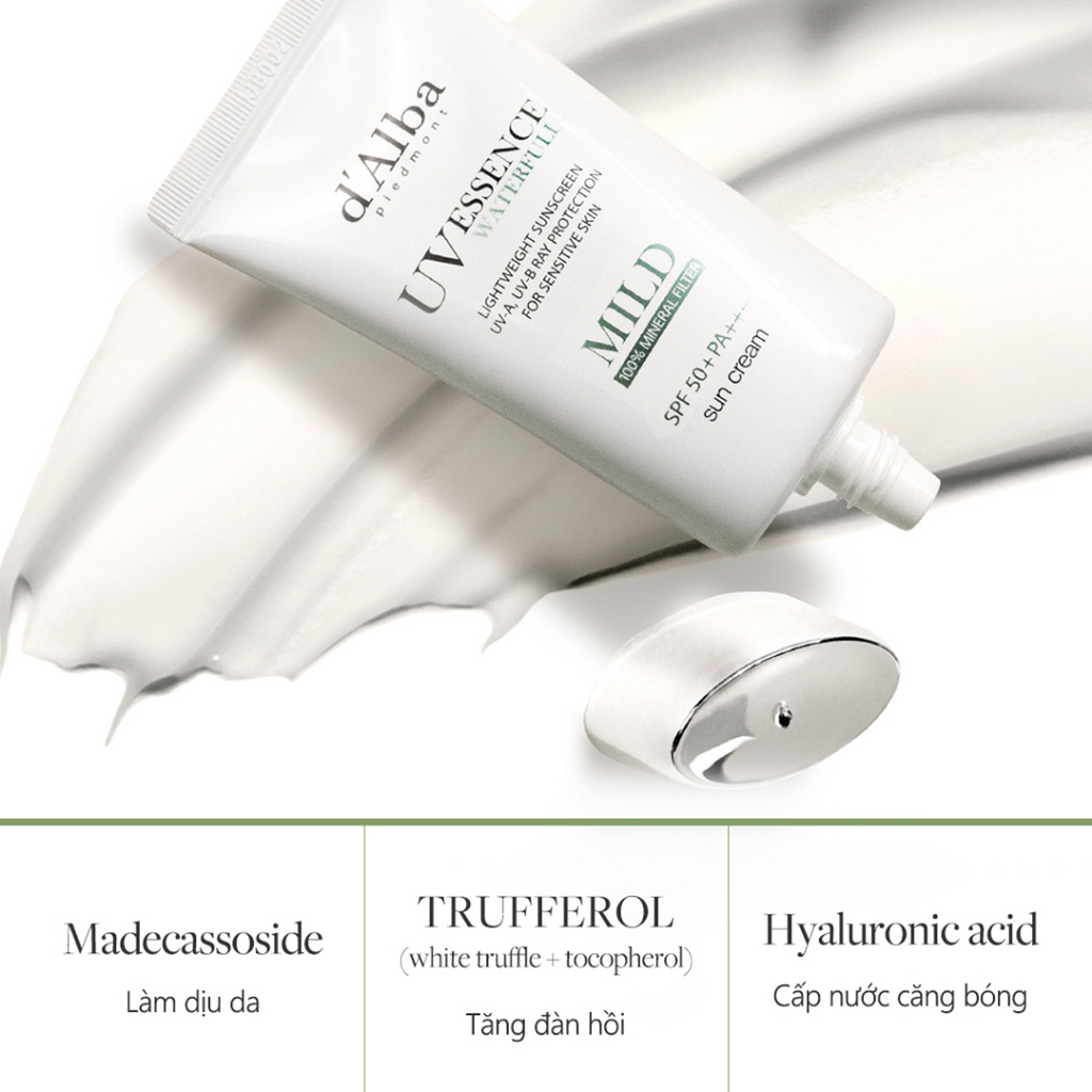 Key Benefits of d'Alba UV Essence Mineral Sun Cream SPF50+