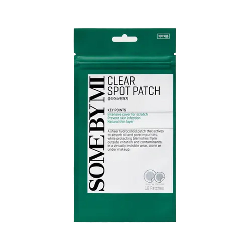 Some By Mi Clear Spot Patch - A pack of hydrocolloid patches, suitable for acne treatment, displayed with a clean white background.