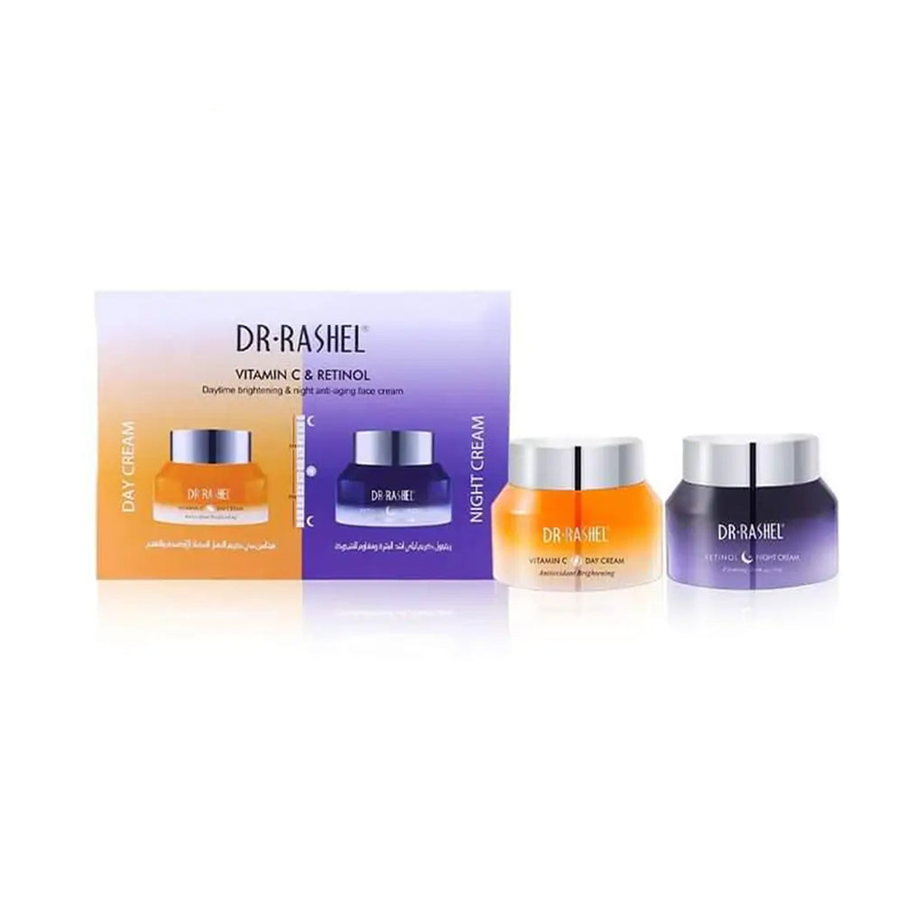 Dr. Rashel Vitamin C & Retinol Day and Night Time Brightening and Anti-Aging Face Cream -Pack of 2