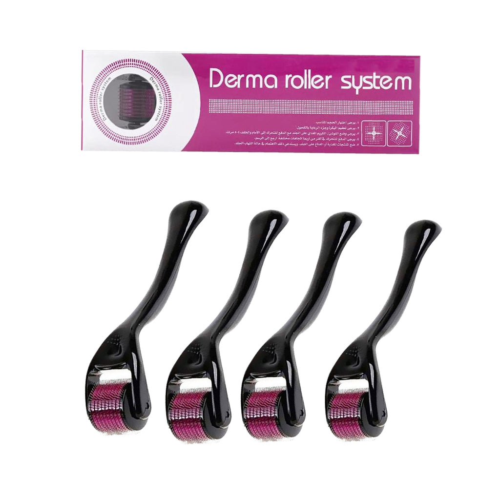 Derma Roller 540 Titanium Needle Use on Wrinkles, Stretch Marks, Acne, Scar Removal (4 pcs)