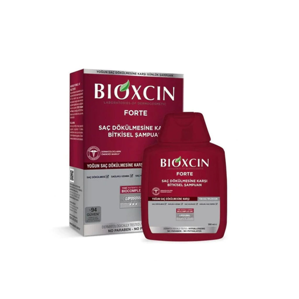Bioxcin Forte Anti Hair Loss Shampoo - Prevents hair loss and strengthens hair. Enriched with vitamins, minerals, and natural herbal extracts. Suitable for all hair types.
