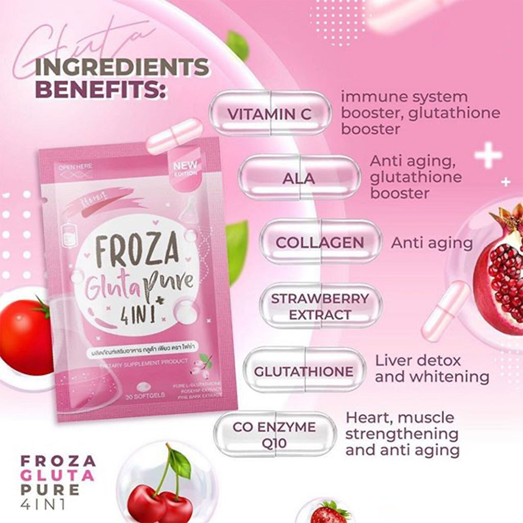 Froza Gluta Pure (4 in 1) Anti-Ageing Dietary Supplement