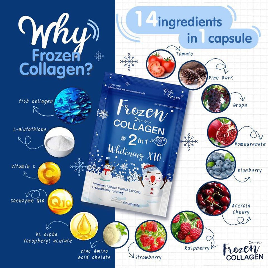 Frozen Collagen (2 in 1) 60 Capsules Whitening x10