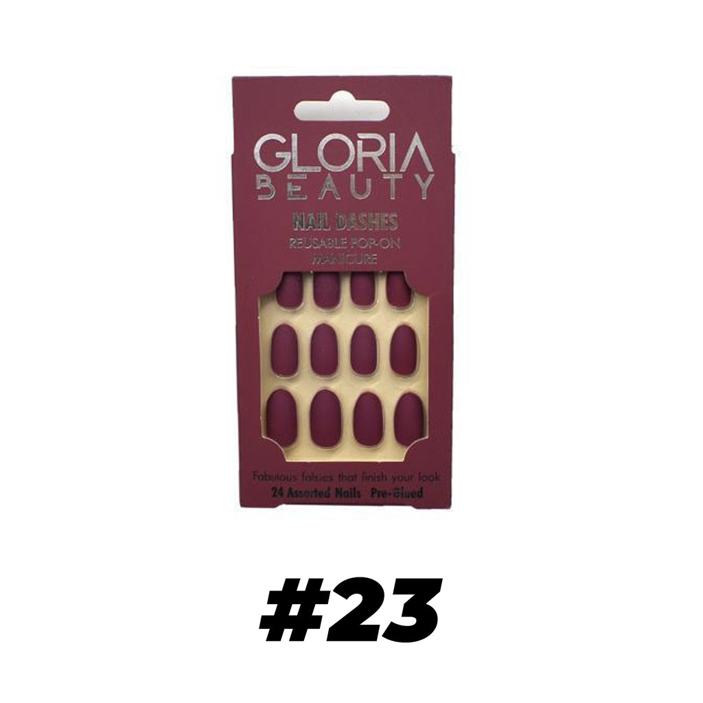 Gloria Beauty Matte Artificial Nails. Chic matte colors with a velvet finish. Elevate your style effortlessly with these trendy nails.