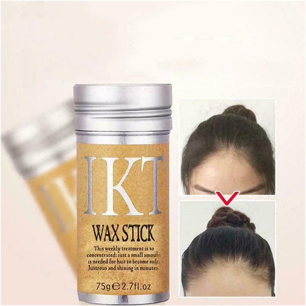  Image of IKT Hair Wax Stick 75gm - For Soft & Sorted Hair - A wax stick surrounded by a natural background, symbolizing nourishment, and styling ease for hair.