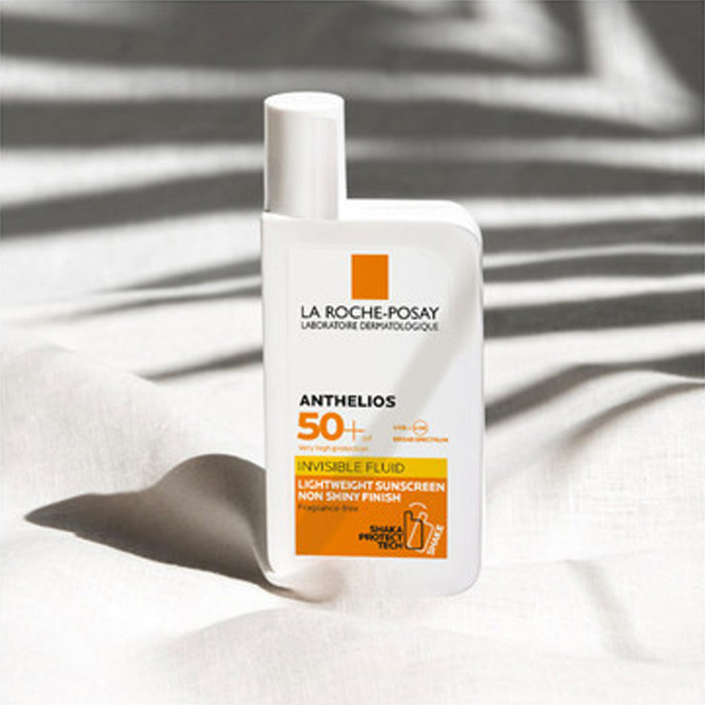 La Roche-Posay Anthelios Invisible Fluid Sensitive Skin 50+ - 50ml bottle on a white background.