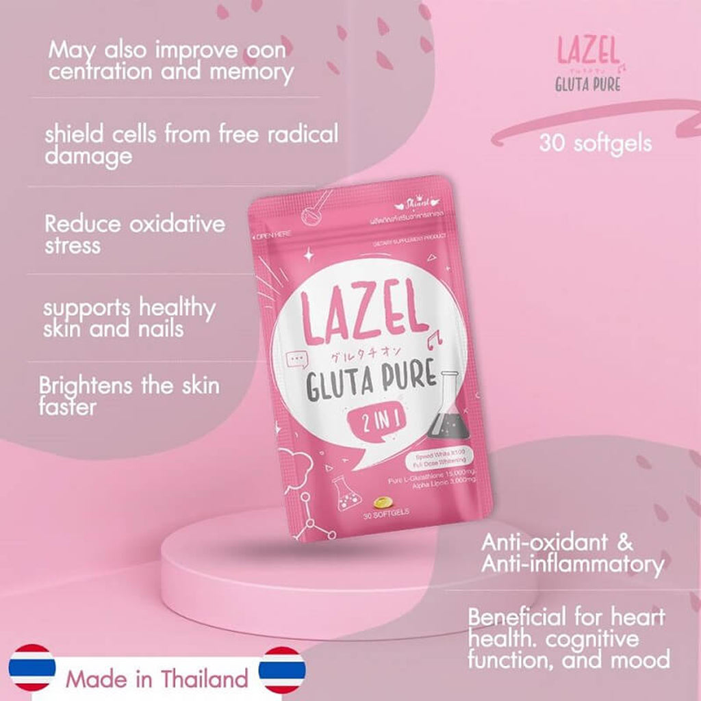 Lazel Gluta Pure (2 in 1) Skin Whitening Capsules (30)