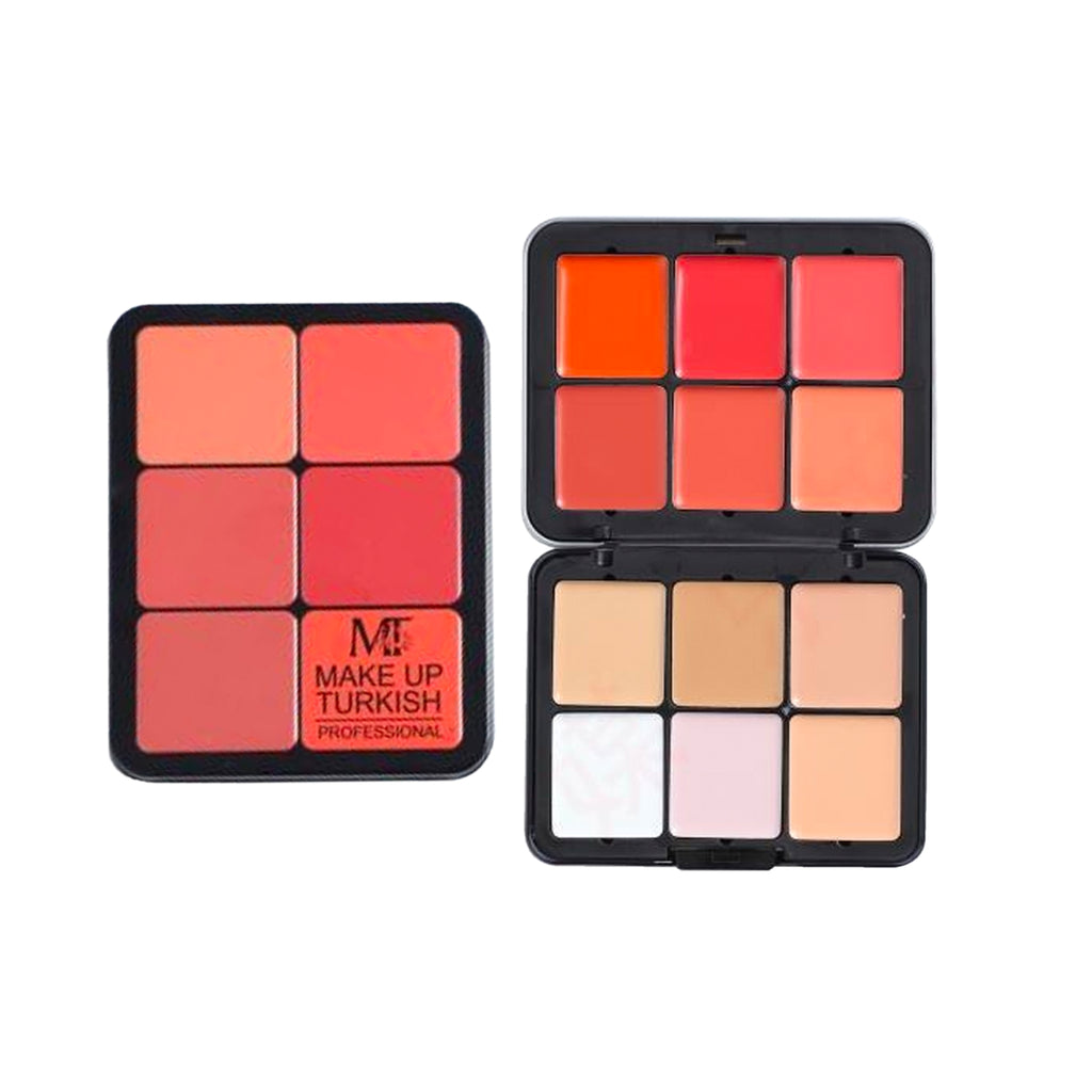 Makeup Turkish Contour and Blusher Kit - beautiful palette with 12 shades for blush and contour. 