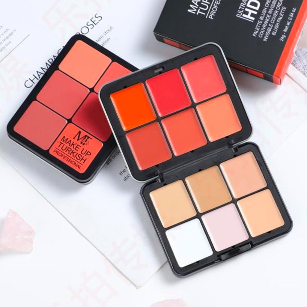 Makeup Turkish Contour and Blusher Kit - beautiful palette with 12 shades for blush and contour. 