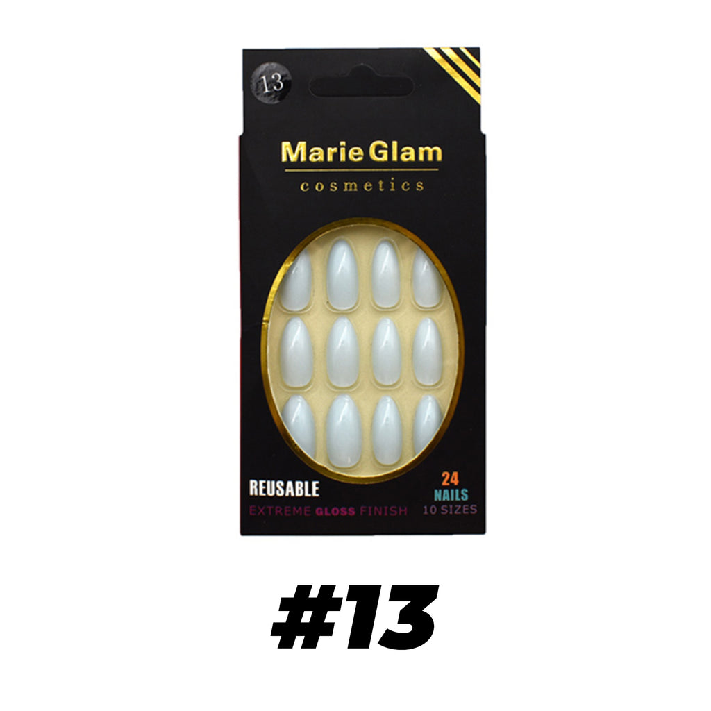 Marie Glam Pre Glued Glossy Fake Nails Extensions