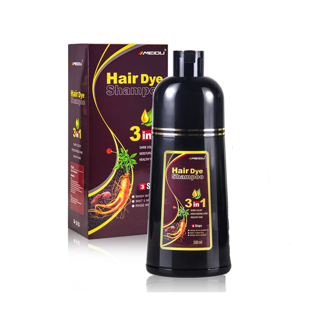 Meidu Hair Dye Shampoo 500ml - Experience a fresh hair coloring experience with pure herbal extracts.