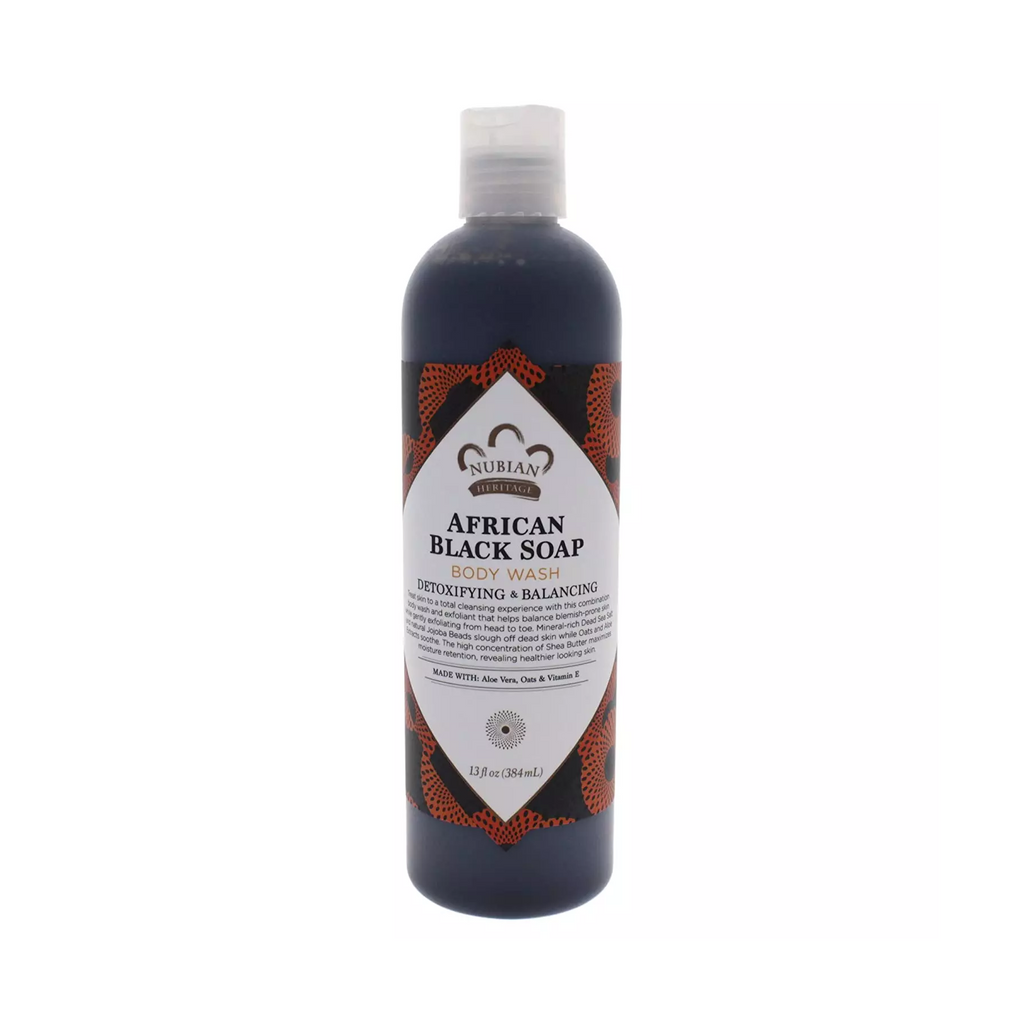 Nubian Heritage African Black Soap Body Wash - 384 ml