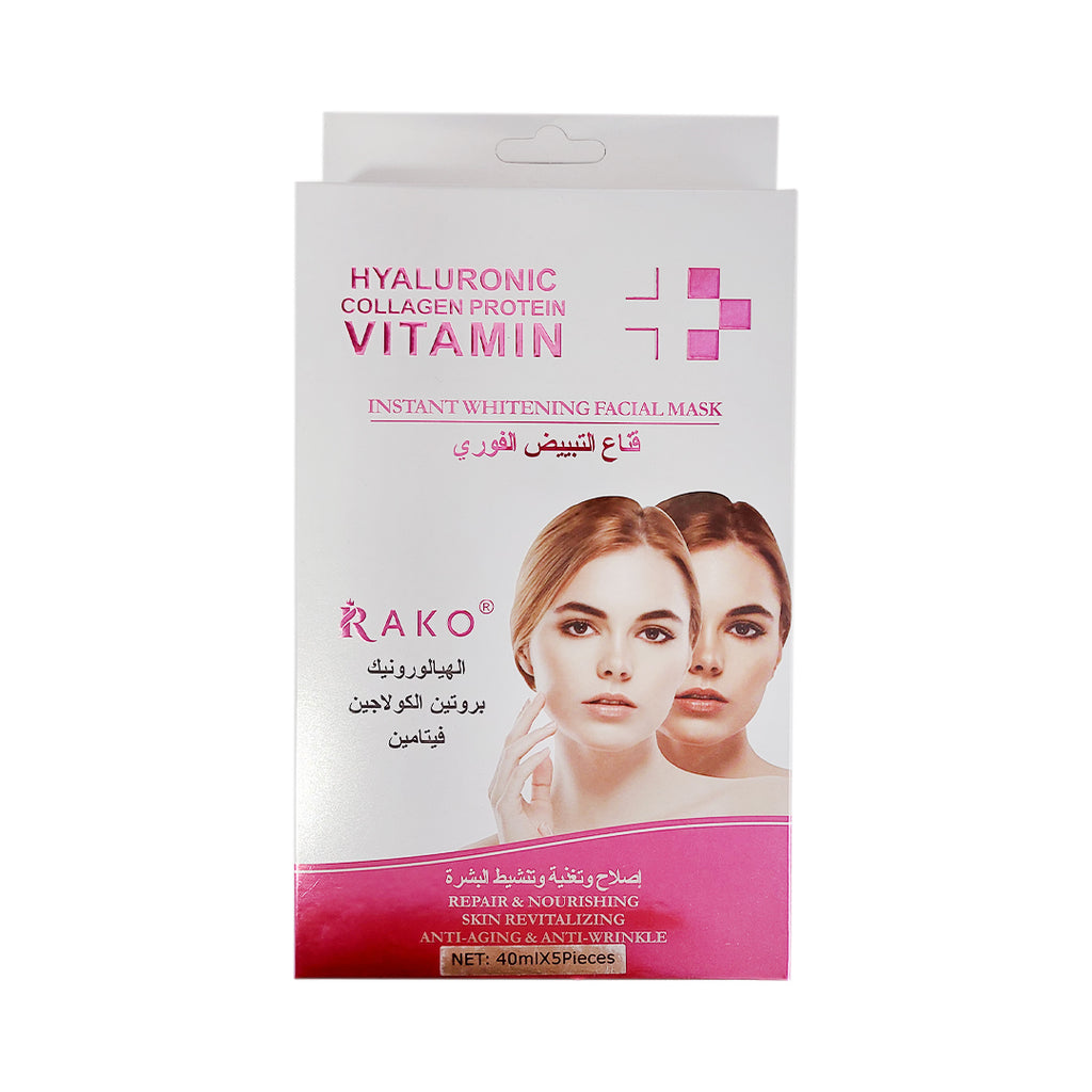 Rako Hyaluronic Collagen Protein Vitamin Sheet Mask - 5 Pieces