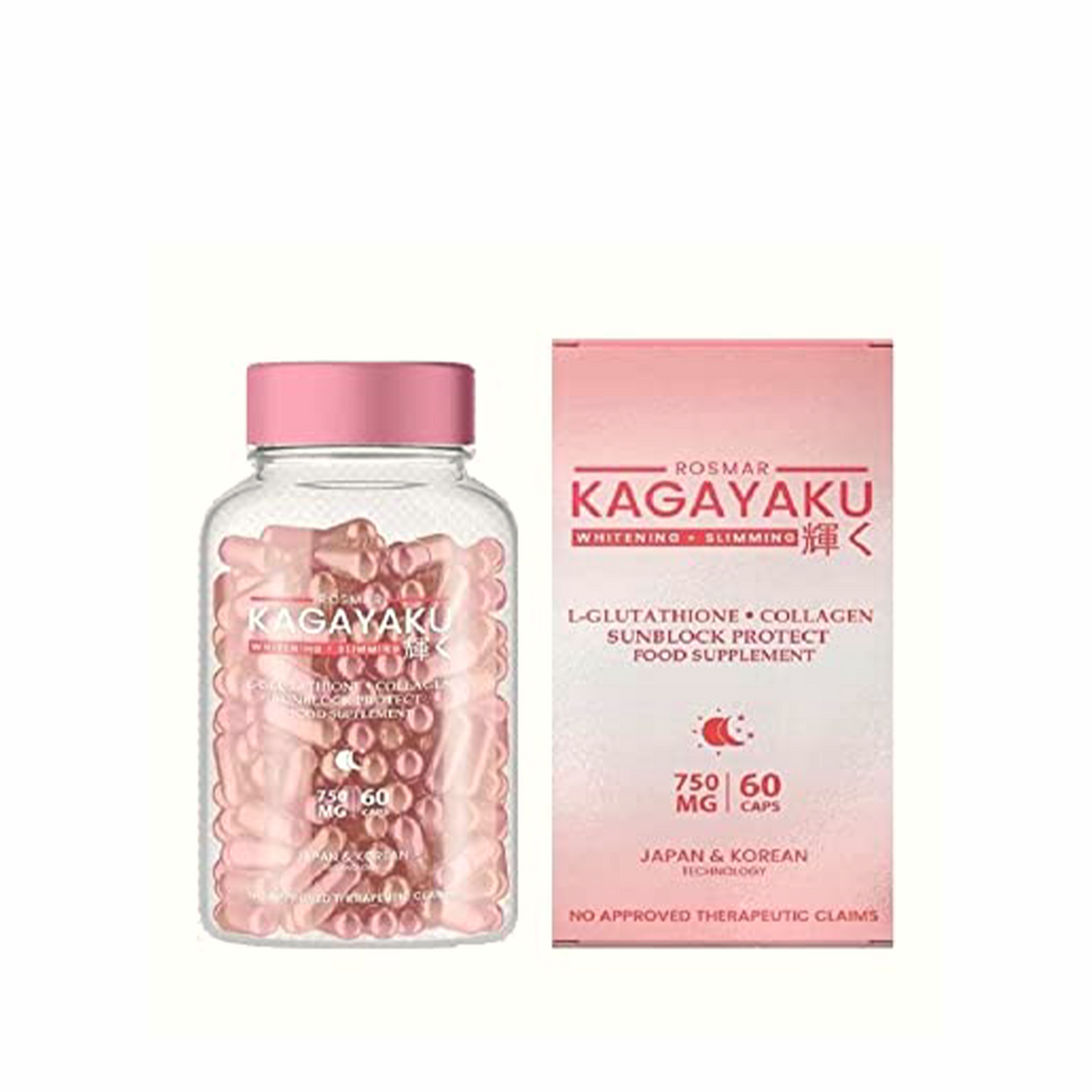 ROSMAR Kagayaku Capsules 750mg 60 caps- Glutathione , Collagen , Sunblock Protect Food Supplement