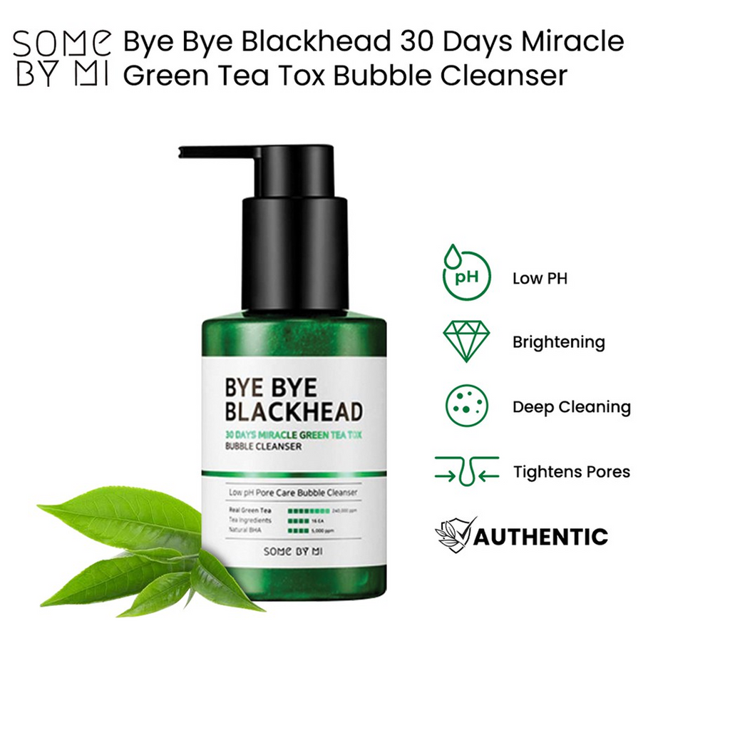 Some By Mi Bye Bye Blackhead 30 Days Miracle Green Tea Tox Bubble Cleanser 120g