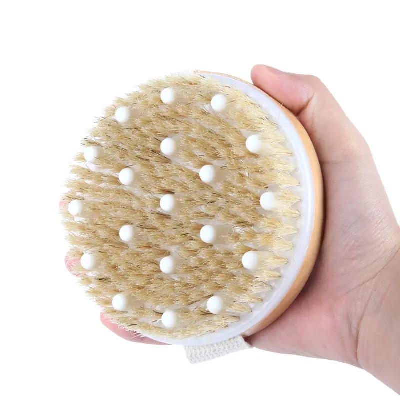 Bamboo Body Brush For Massaging And Exfoliating Dry Skin