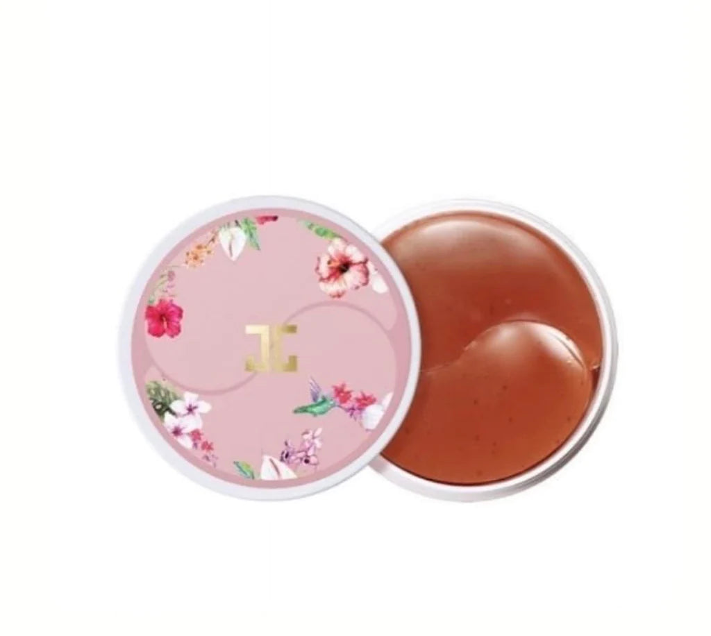 Jayjun Roselle Tea Gel Eye patches displayed in a container.